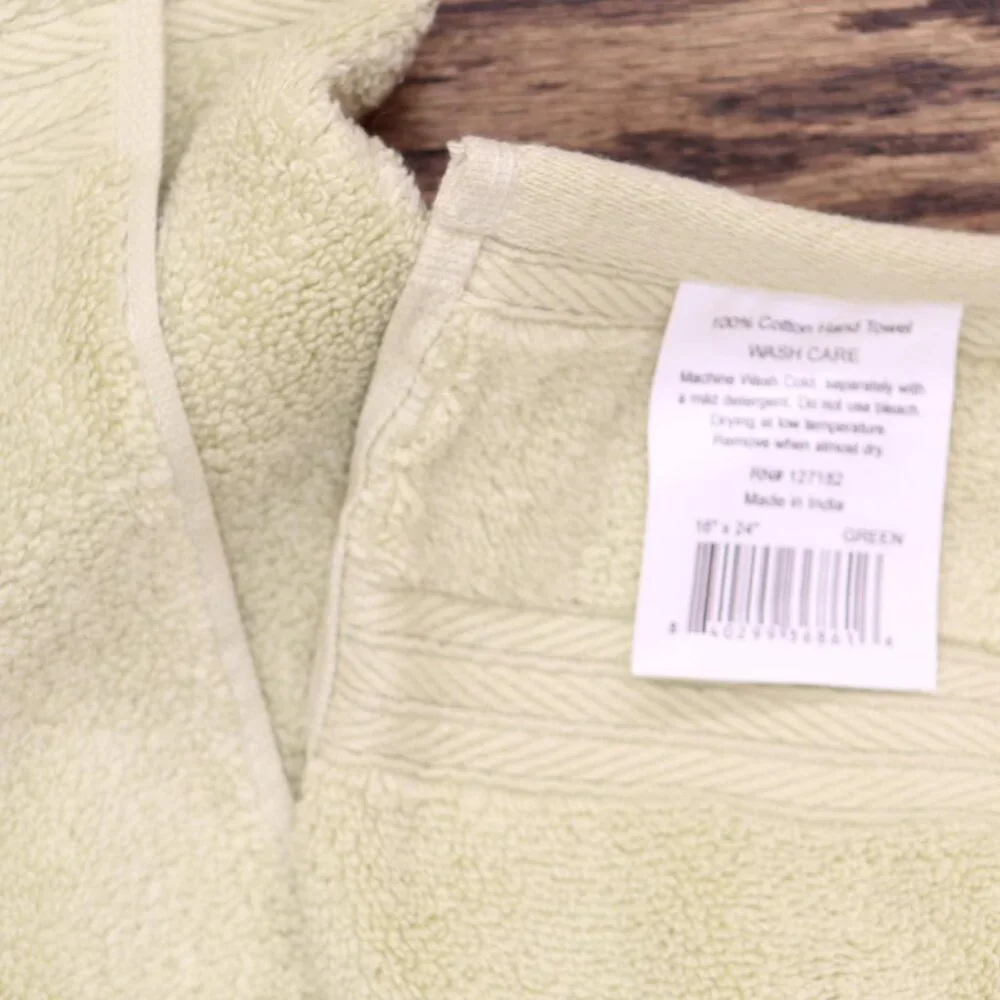 NEW Home Weavers Elegance Essentials 4-pc. Solid Hand Towel Yellow Green 16x24 - Picture 5 of 5